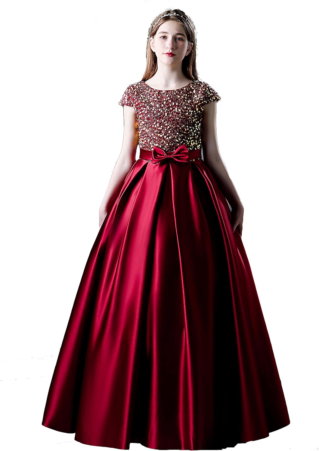 組曲 ブルーミングフラワードレス 150 サックスブルー 発表会